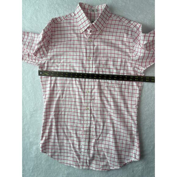 Peter Millar Nanoluxe Easy Care Shirt Men Size Medium Pink White Plaid - Picture 4 of 5
